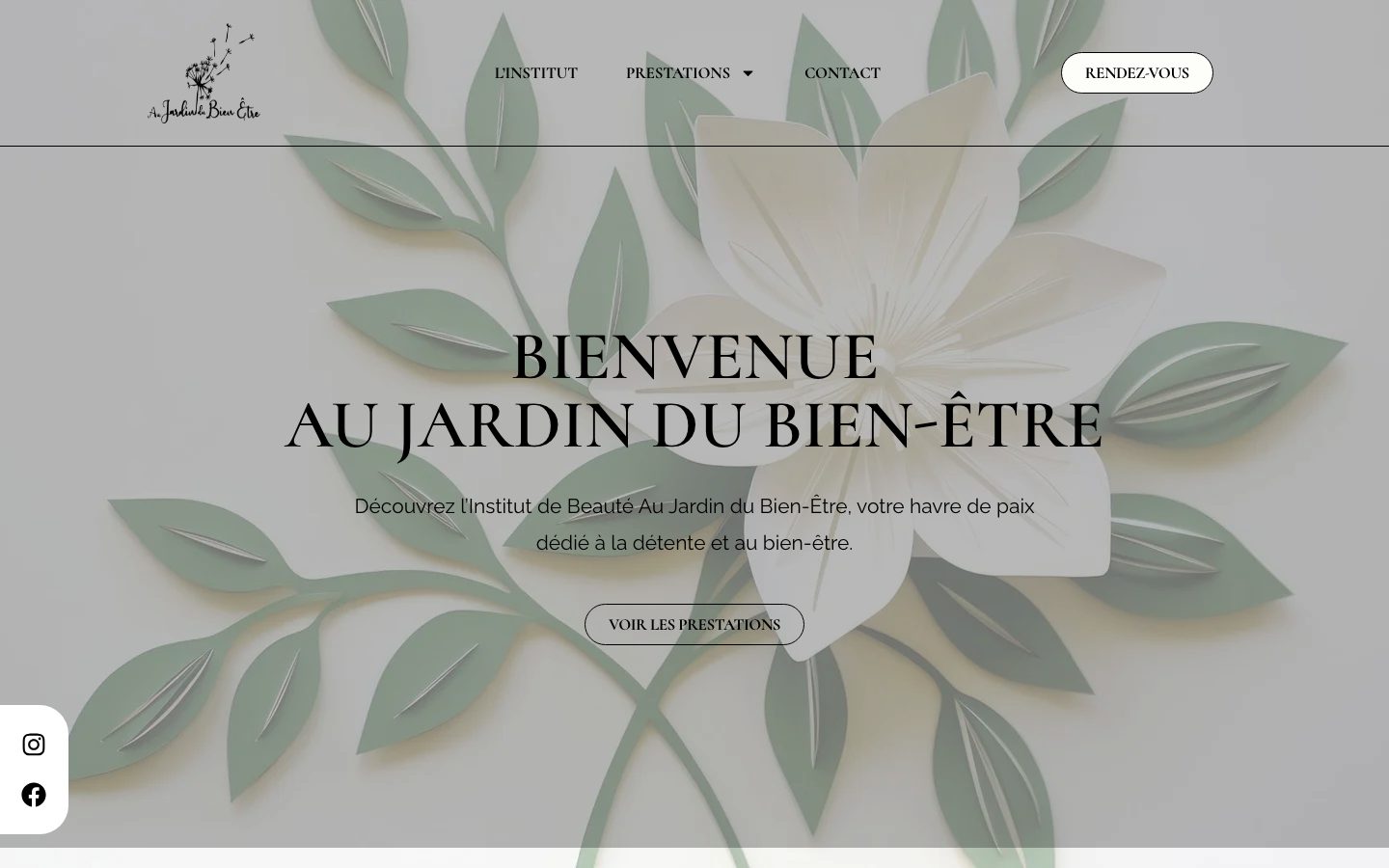 Site livré, institut de beauté